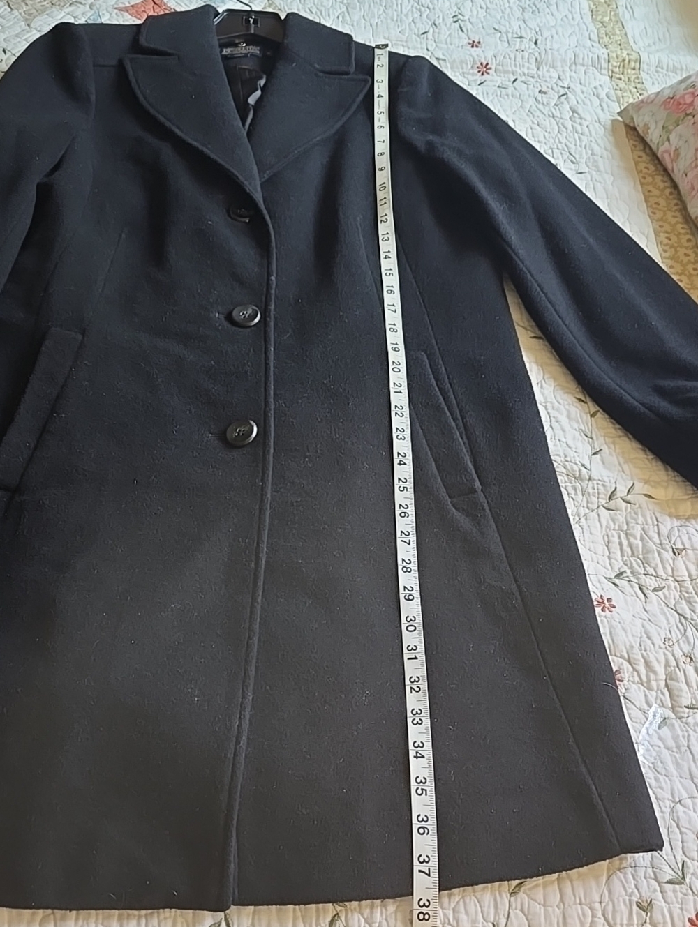 Pendleton Black Single-Breasted Wool Pea Coat - Picture 10 of 11